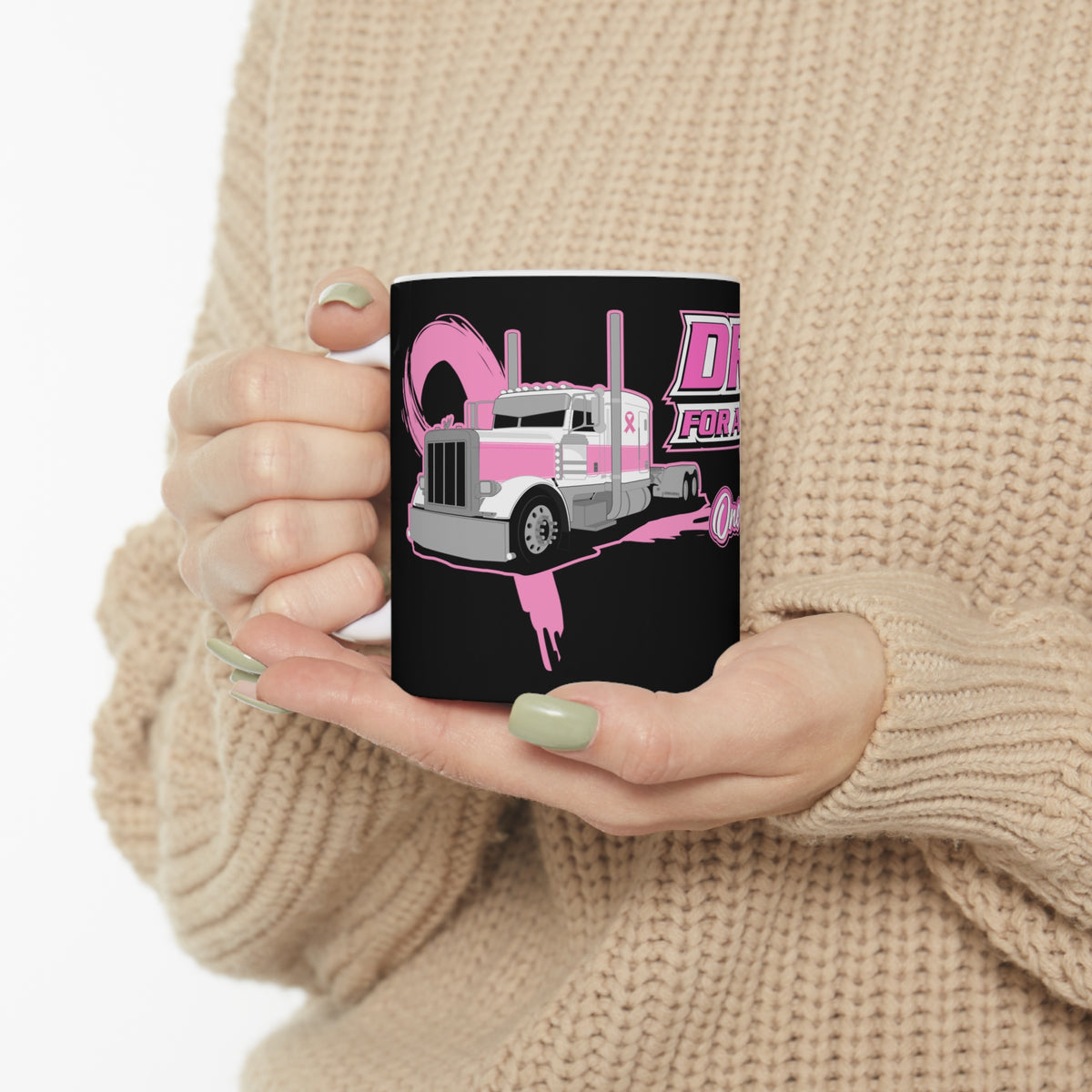Breast Cancer - Drivin' for a Cure - Peterbilt - Ceramic Mug 11oz