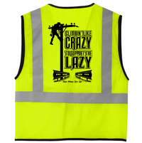 CornerStone® ANSI 107 Class 2 Mesh Zippered Vest - Climbin' Like Crazy - Lineman