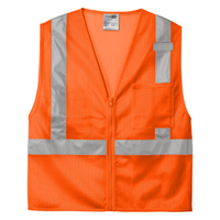 CornerStone® ANSI 107 Class 2 Mesh Zippered Vest -I Run Hoes So My Crew - Excavator