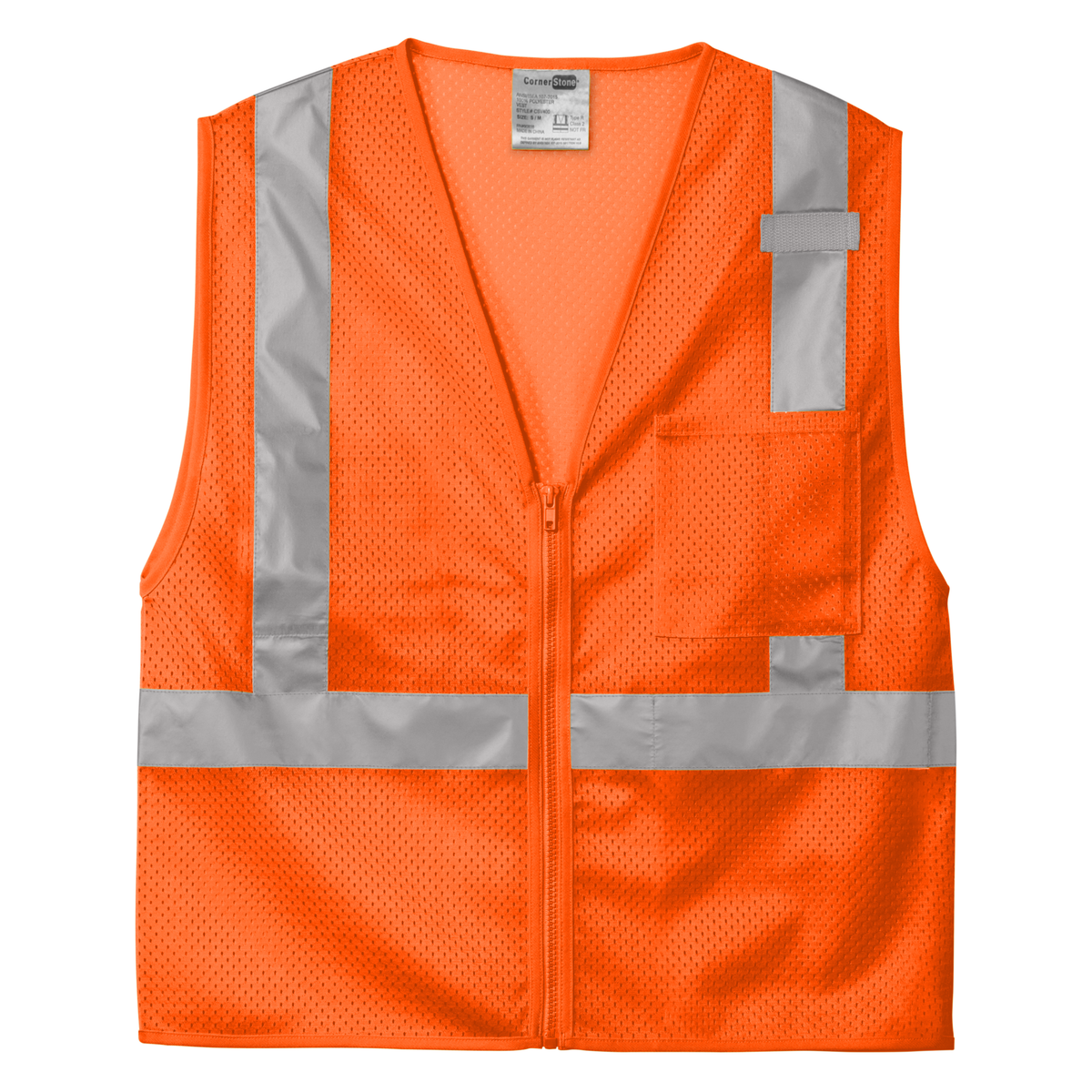 CornerStone® ANSI 107 Class 2 Mesh Zippered Vest - FAFO Pipe Layin' Crew - Excavator