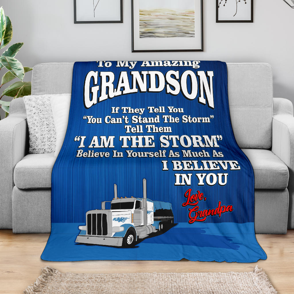 To My Amazing Grandson - Love Grandpa - Flatbed - Peterbilt - Free Shipping