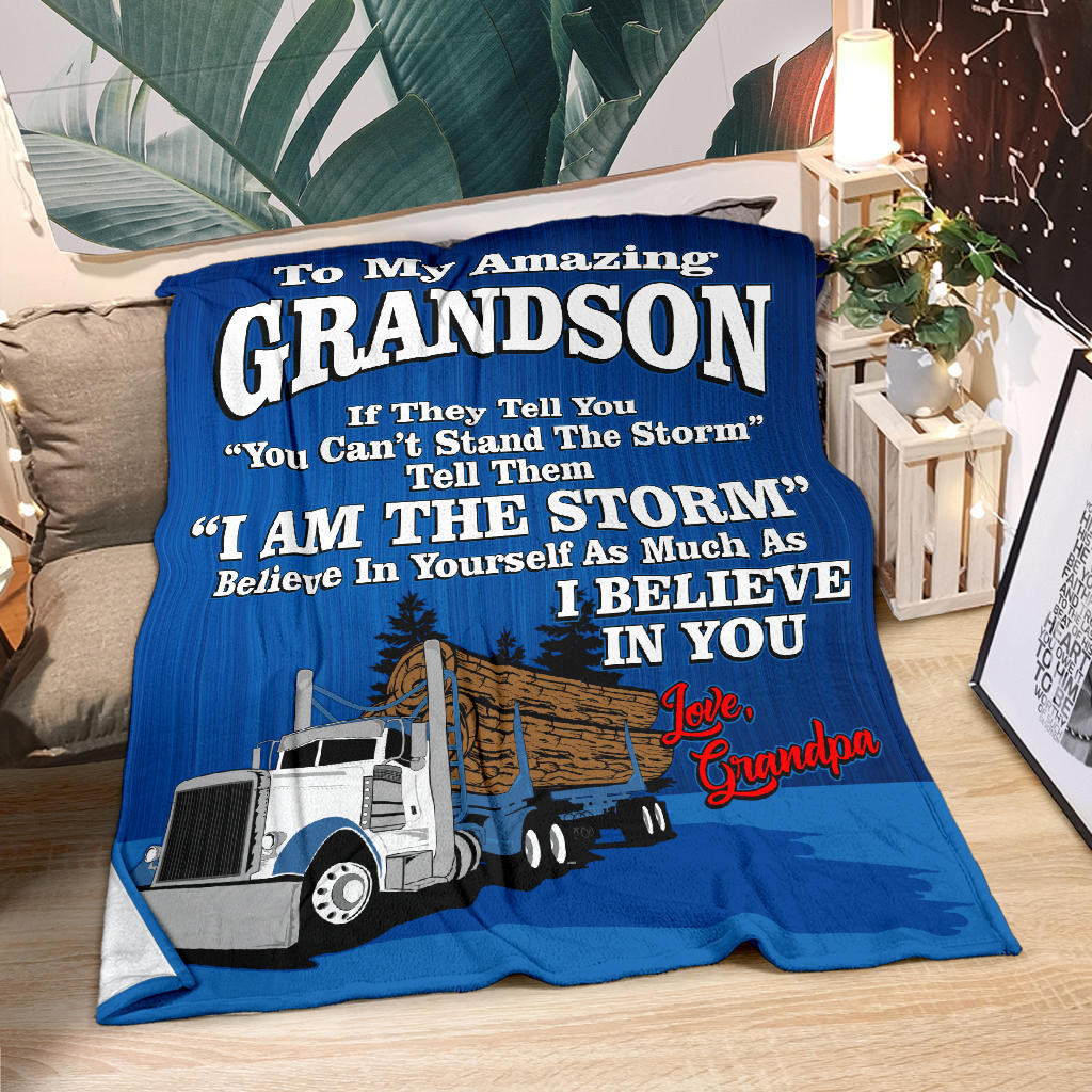 To My Amazing Grandson - Love Grandpa - Log Hauler - Peterbilt - Free Shipping