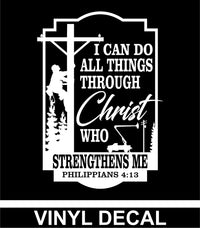 I Can Do All Things Through Christ - Lineman - Vinyl Decal _ Free Shipping