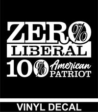 Zero Percent Liberal - Vinyl Decal - Free Shipping