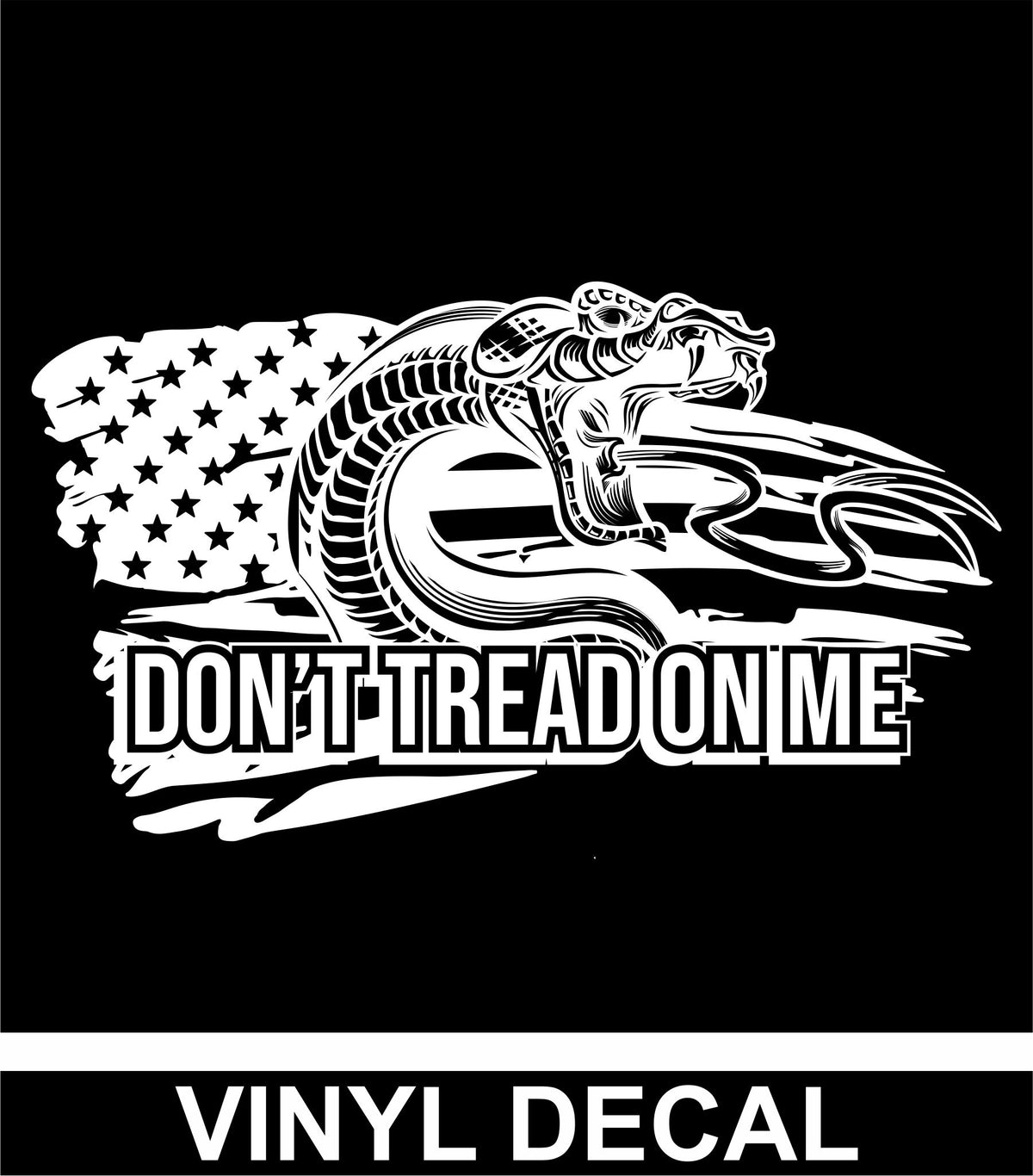 Don't Tread on Me - Tattered Flag - Vinyl Decal - Free Shipping