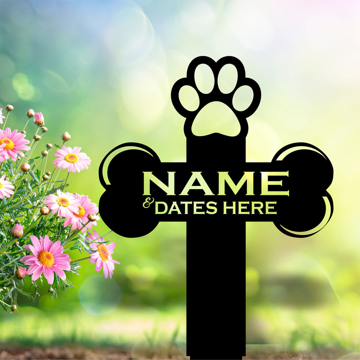 Dog Paw - Cemetery - Memorial Stake - Free Shipping