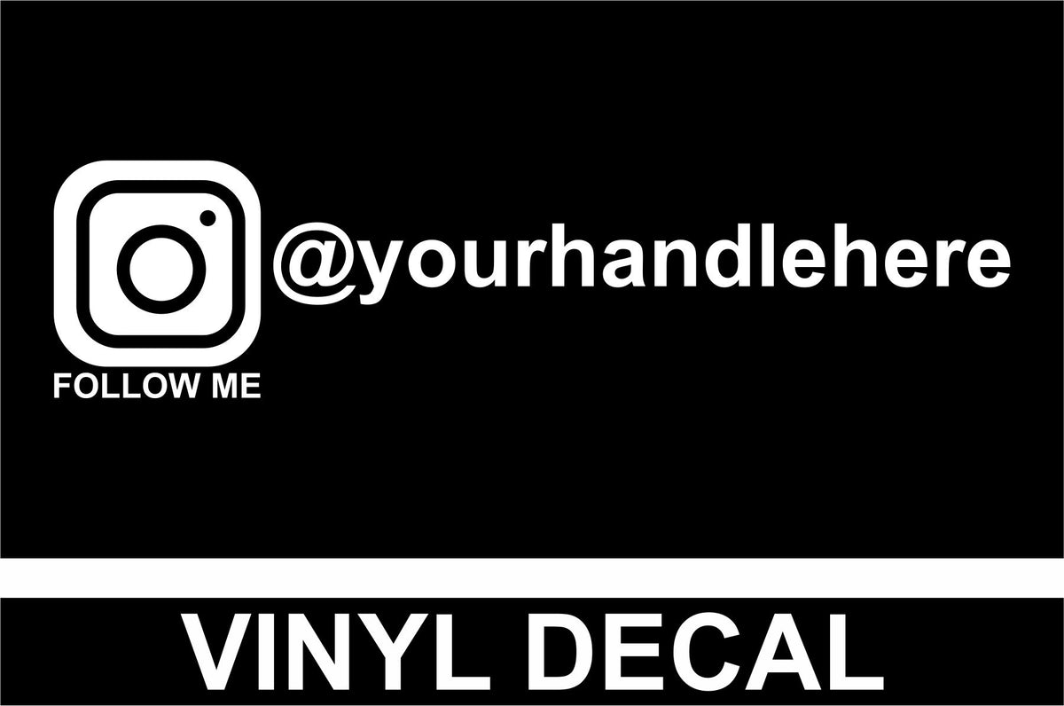 Instagram Social Media Handle - Vinyl Decal - Free Shipping