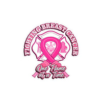 Firefighter - Fighting Breast Cancer - One Flame at a Time -  Vinyl Decal - Free Shipping