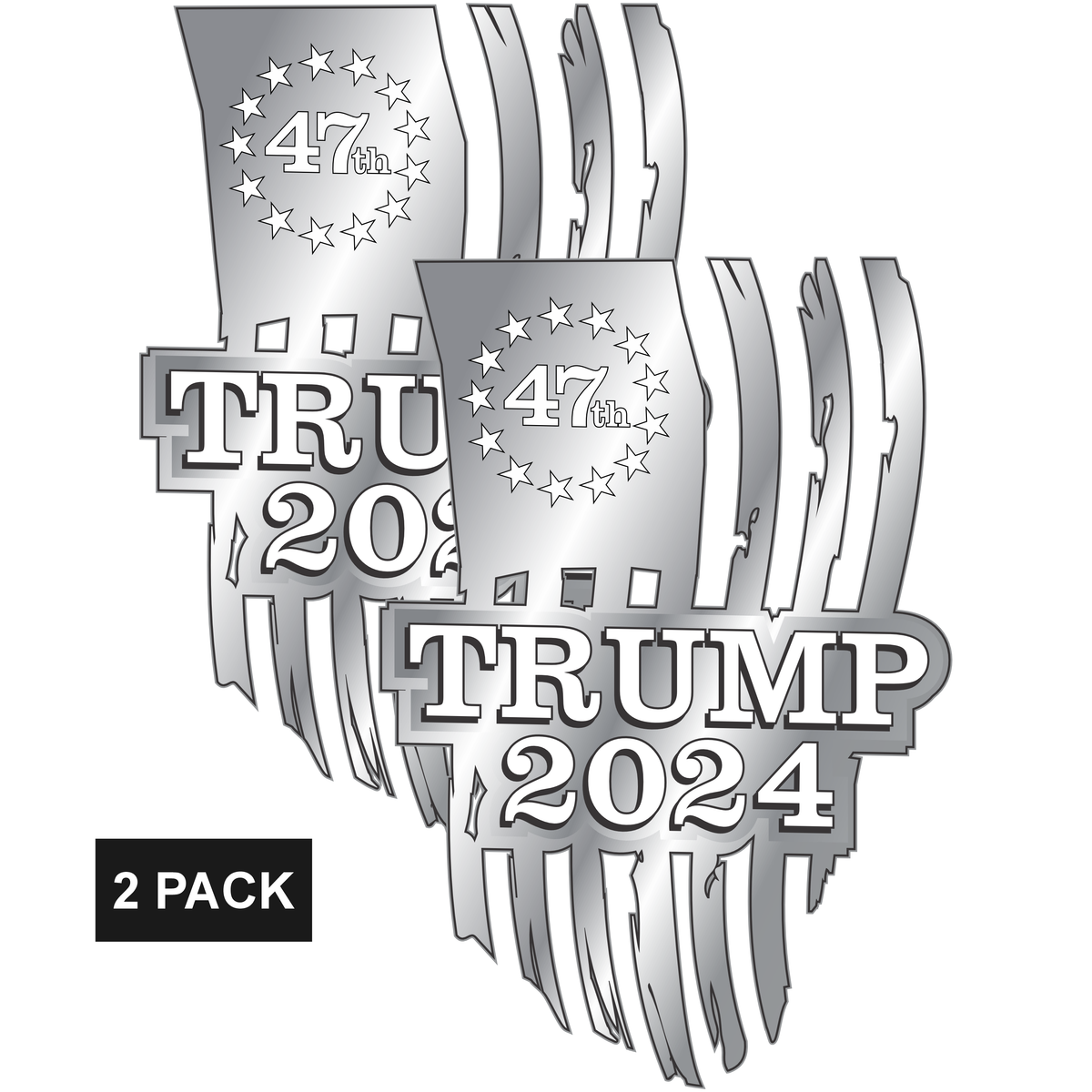 47th - Trump 2024 - Chrome Effect  - PermaSticker - UV Inks - Free Shipping - Installation Video in Description