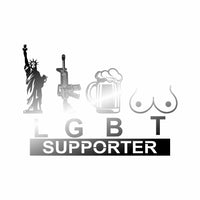 LGBT Supporter - Liberty, Guns, Beer, Titties - Vinyl Decal - Free Shipping