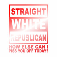 Straight White Republican - How Else Can I Piss You Off - Vinyl Decal - Free Shipping