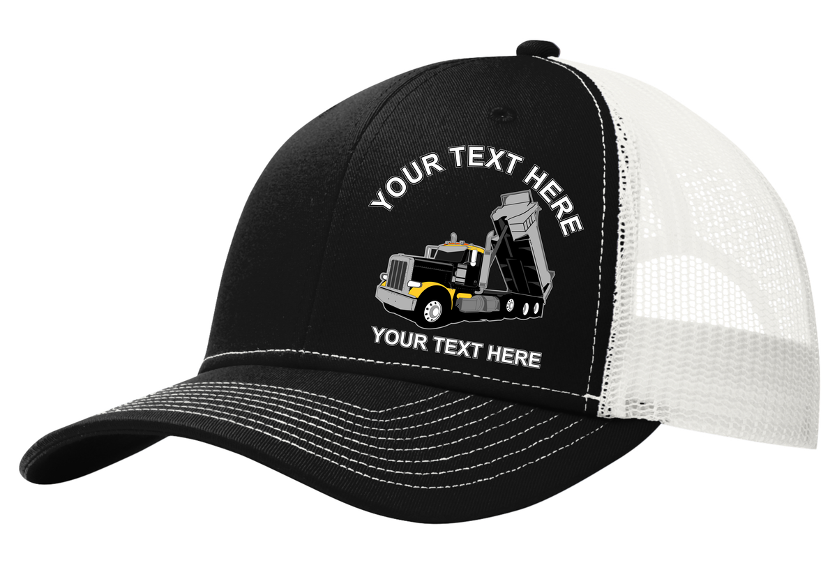 Peterbilt Dump Truck - Your Text Here - Bulk - Trucker Hat - Free Shipping - Read the Description