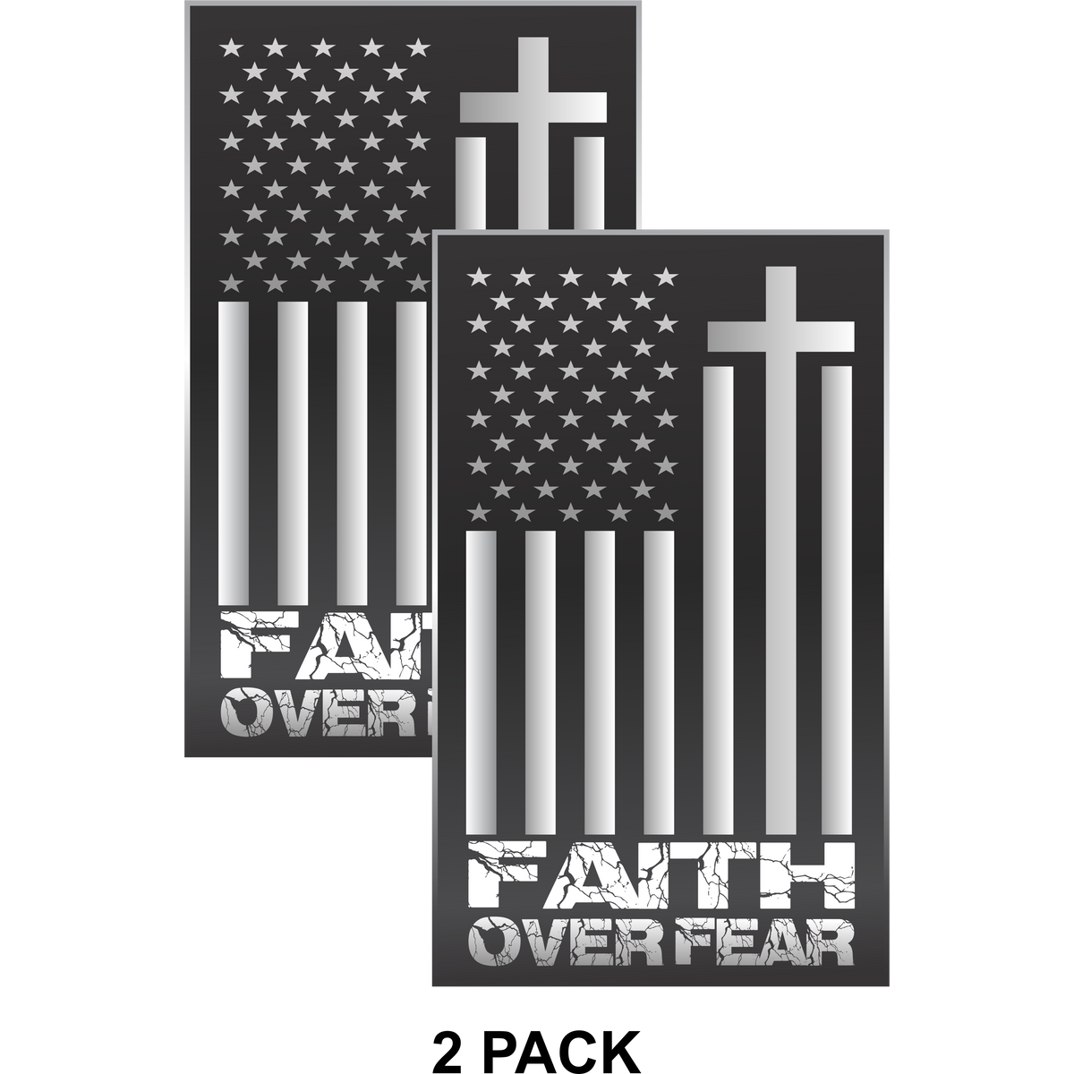2 Pack - Faith Over Fear - PermaSticker -UV Inks - Free Shipping