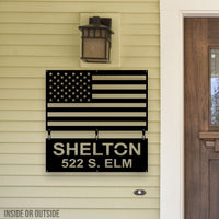 American Flag Metal Sign  - Your Text - Free Shipping