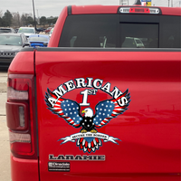 Americans 1st. Secure the Border - Eagle -  PermaSticker . UV Inks. Free Shipping - Application Video In Description