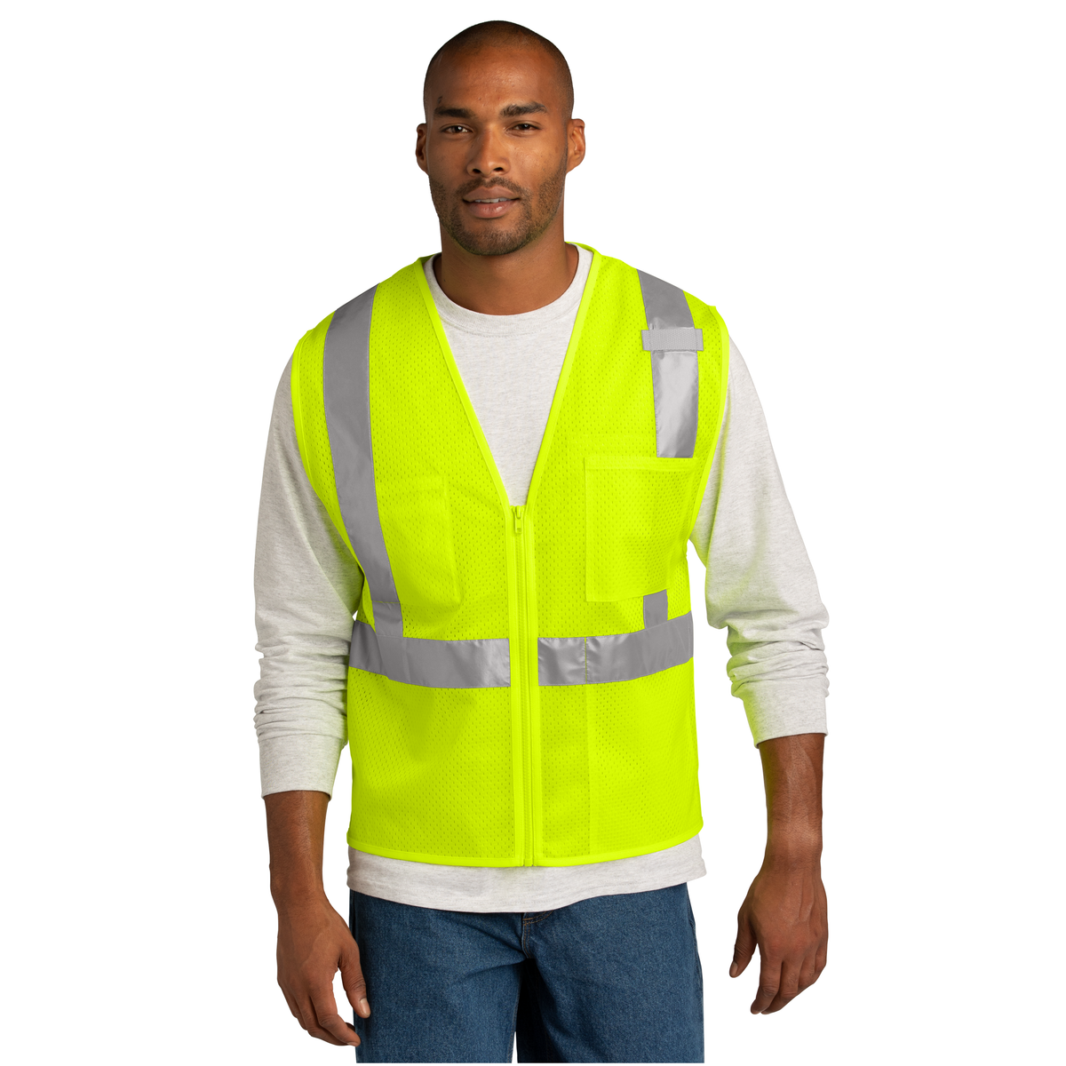 CornerStone® ANSI 107 Class 2 Mesh Zippered Vest - Never Fondled By Trump