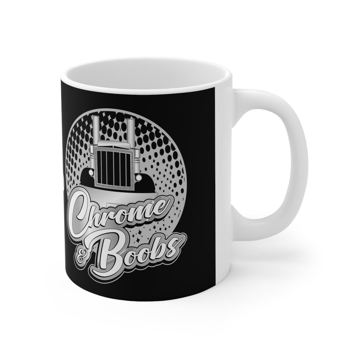 Easily Distracted by Chrome & Boobs - Peterbilt - Ceramic Mug 11oz - Free Shipping