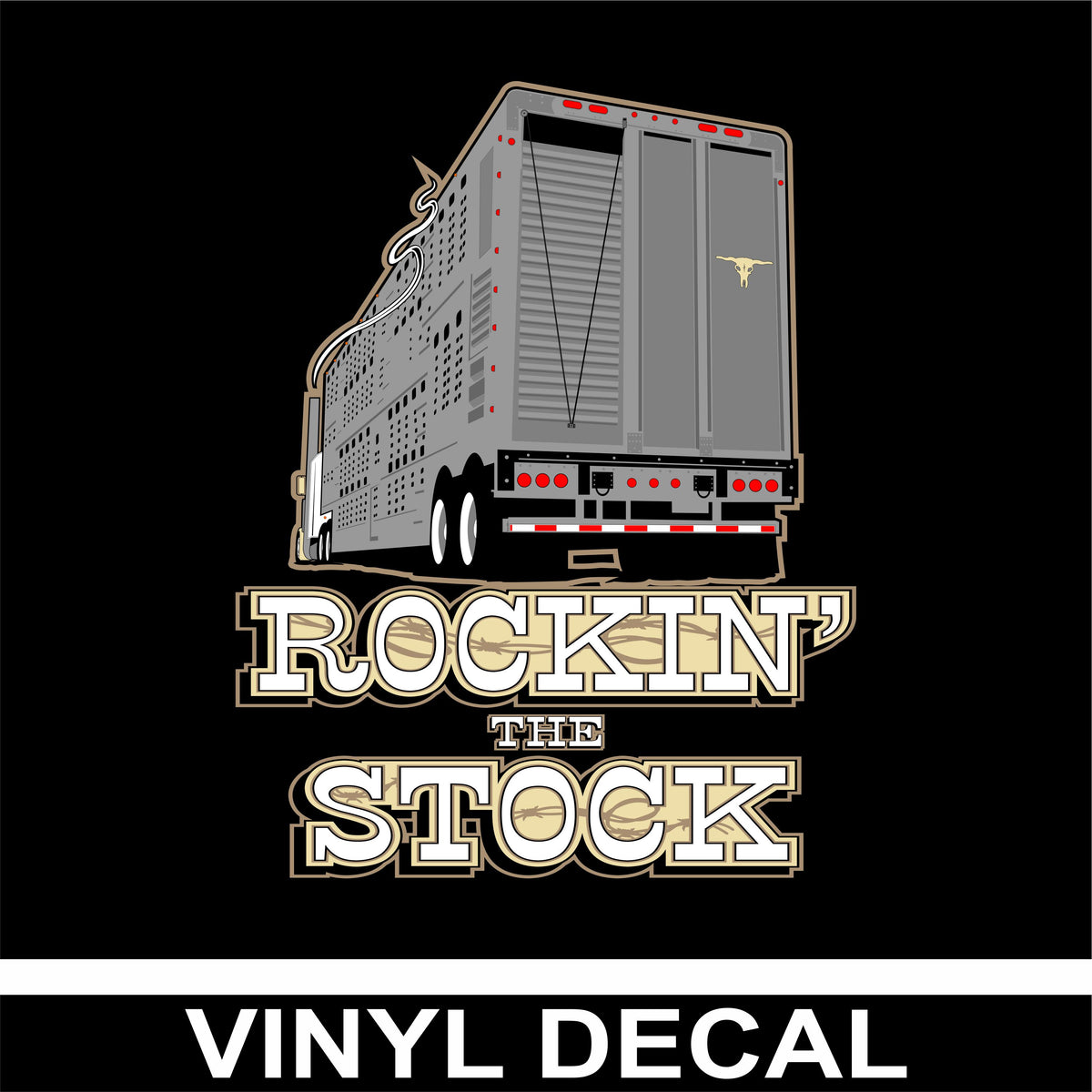 Bull Hauler - Rockin' the Stock - Vinyl Decal - Free Shipping