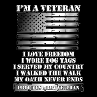 I'm a Veteran  - Military Branch - PermaSticker  - UV Inks - Free Shipping