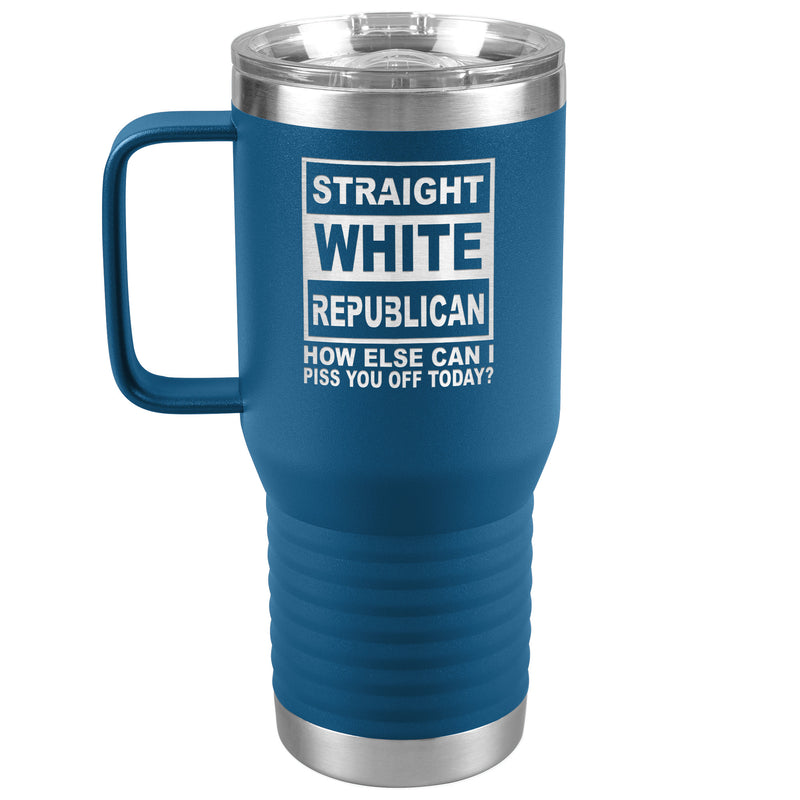 Straight White Republican - 20oz Handle Tumbler - Free Shipping