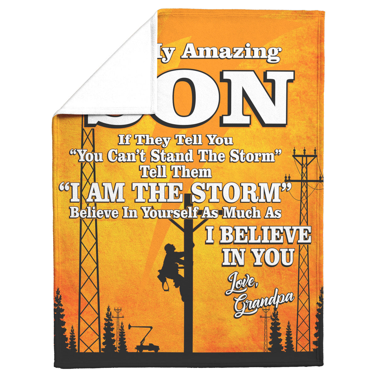 To My Amazing Son - Lineman Blanket - Free Shipping
