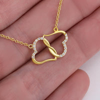 I Love My Small Town Girl - Everlasting Love Necklace - Solid 10K Gold w/ 18 Single Diamonds - Free Shipping