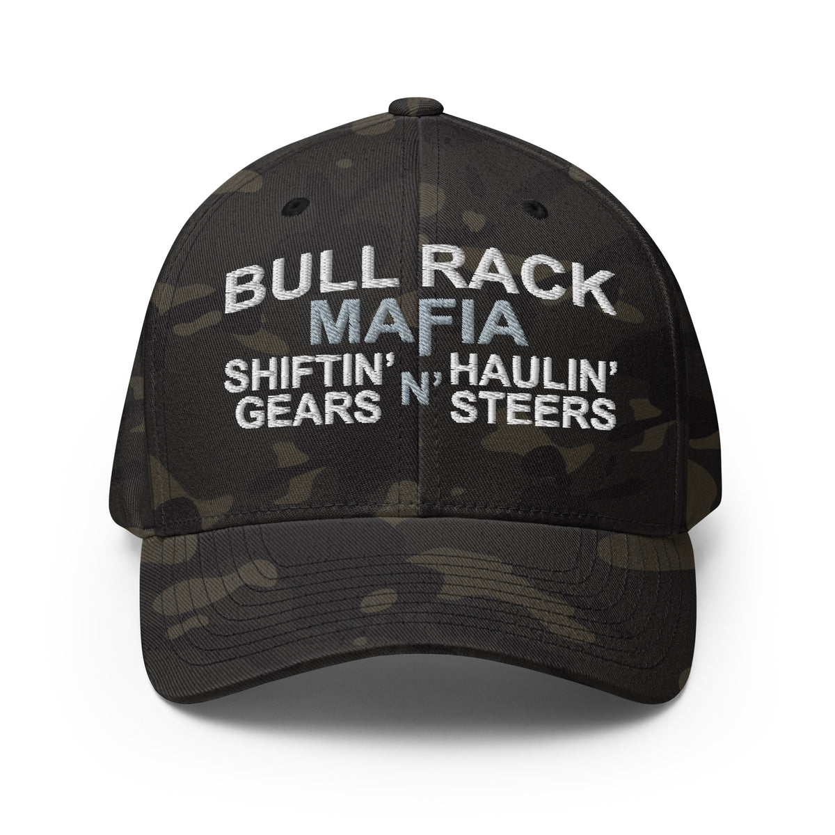 Bull Rack Mafia - Shiftin' Gears - Embroidered Fitted Hat - Free Shipping