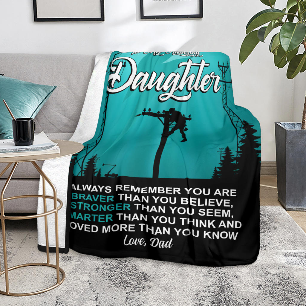 To My Amazing Daughter Blanket - Lineman - Free Shipping