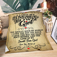 I Love My Small Town Girl - Fleece or Sherpa Blanket - Free Shipping
