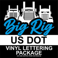Set (Left & Right Side ) of Big Rig US D.O.T Vinyl Lettering Package - Decal -  Free Shipping