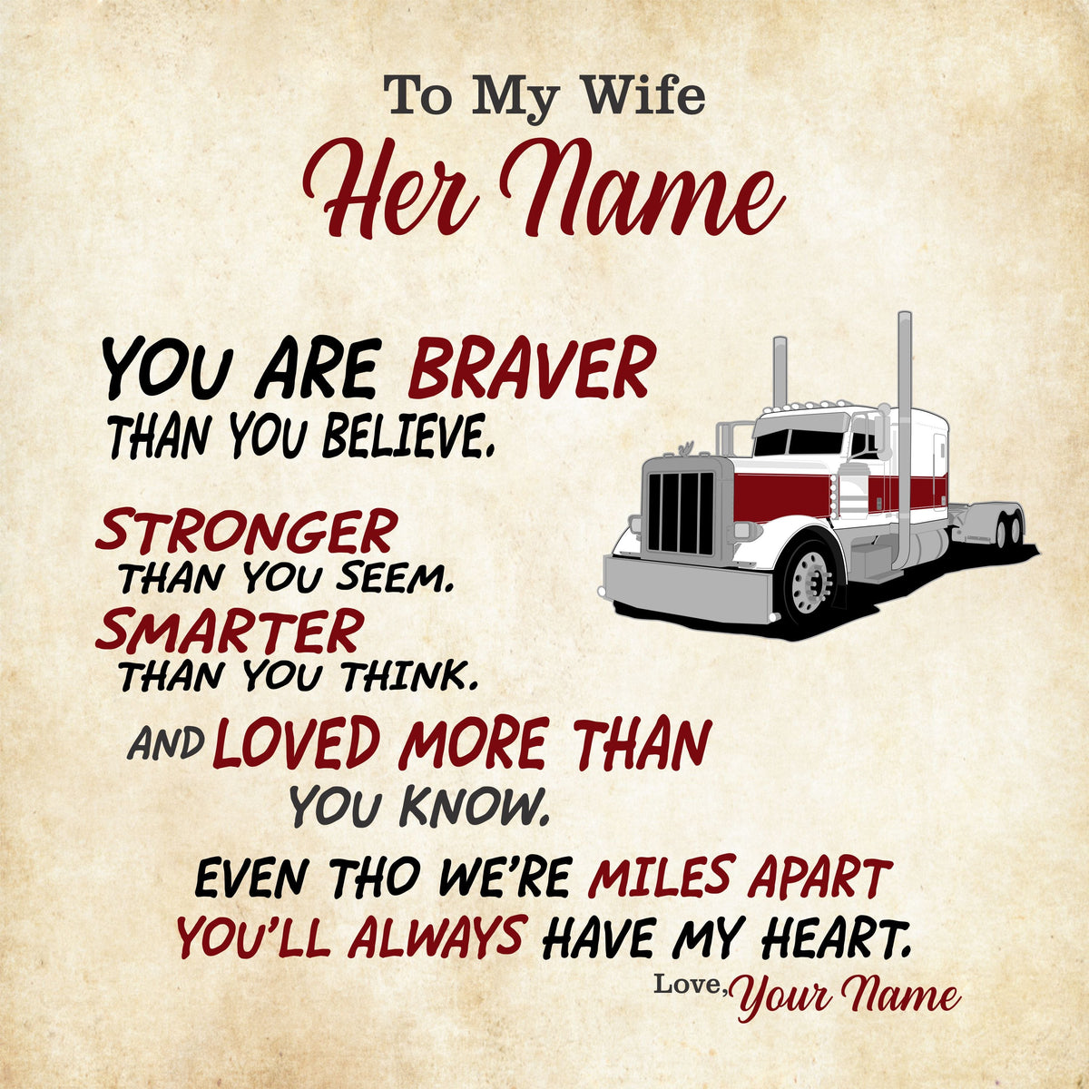 To My Wife - Braver. Stronger. Smarter. Eternal Hope - Pete - Free Shipping