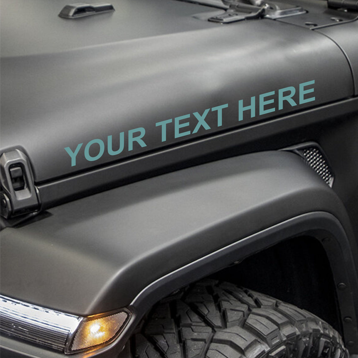 Set of 2 - Jeep Hood - Your Text Here - Vinyl Decals - Free Shipping