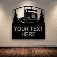 Cab-Over Peterbilt - Metal Monogram Sign - Your Text Here - Free Shipping