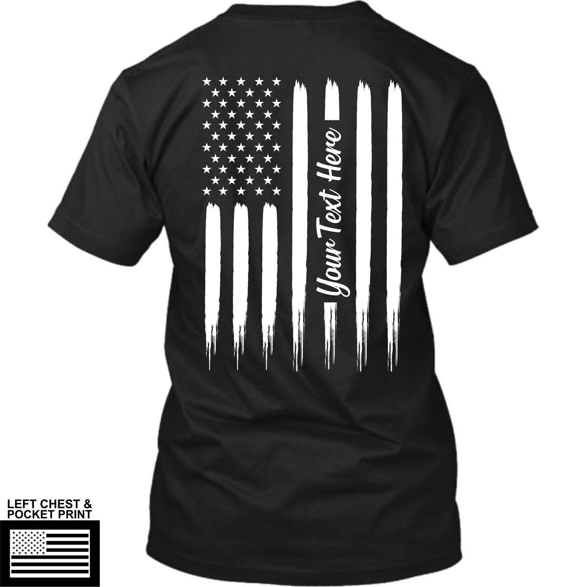 Tattered American Flag - Your Text Here