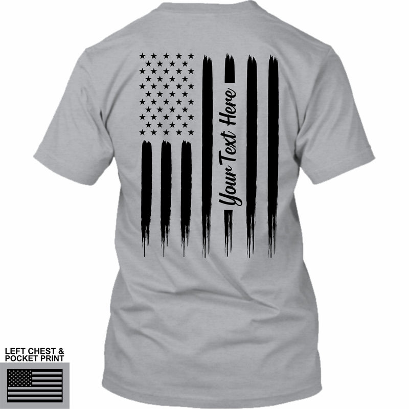Tall Size - Tattered American Flag - Your Text Here