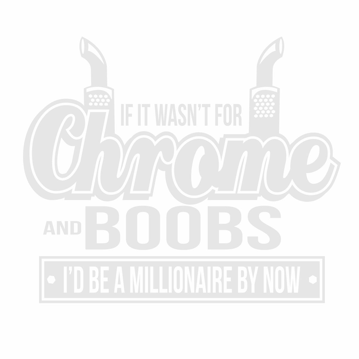 Chrome and Boobs Vinyl Decal - Free Shipping