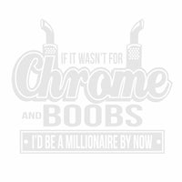 Chrome and Boobs Vinyl Decal - Free Shipping