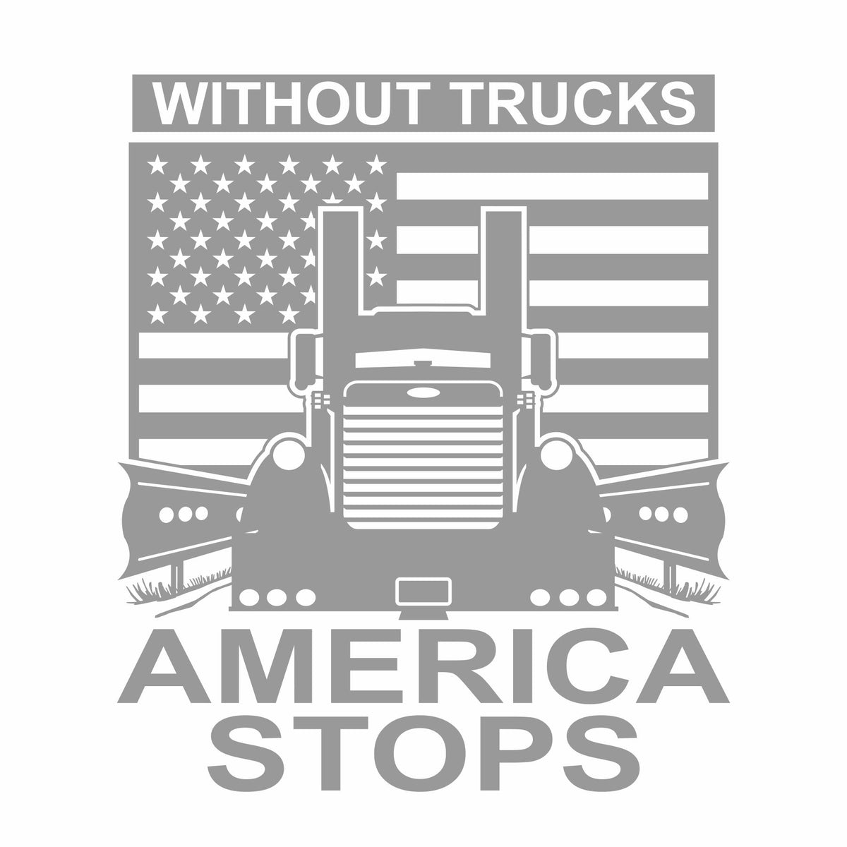 Without Trucks America Stops - Pete - Vinyl Decal - Free Shipping