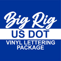 Set (Left & Right Side ) of Big Rig US D.O.T Vinyl Lettering Package - Decal -  Free Shipping