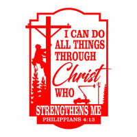 I Can Do All Things Through Christ - Lineman - Vinyl Decal _ Free Shipping