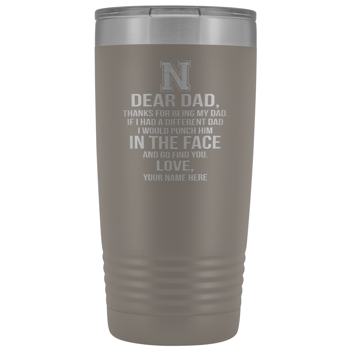 Dear Dad Initial N Your Name(s) 20oz Tumbler Free Shipping