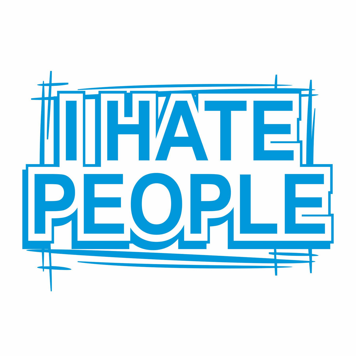 I Hate People Vinyl Decal - Free Shipping