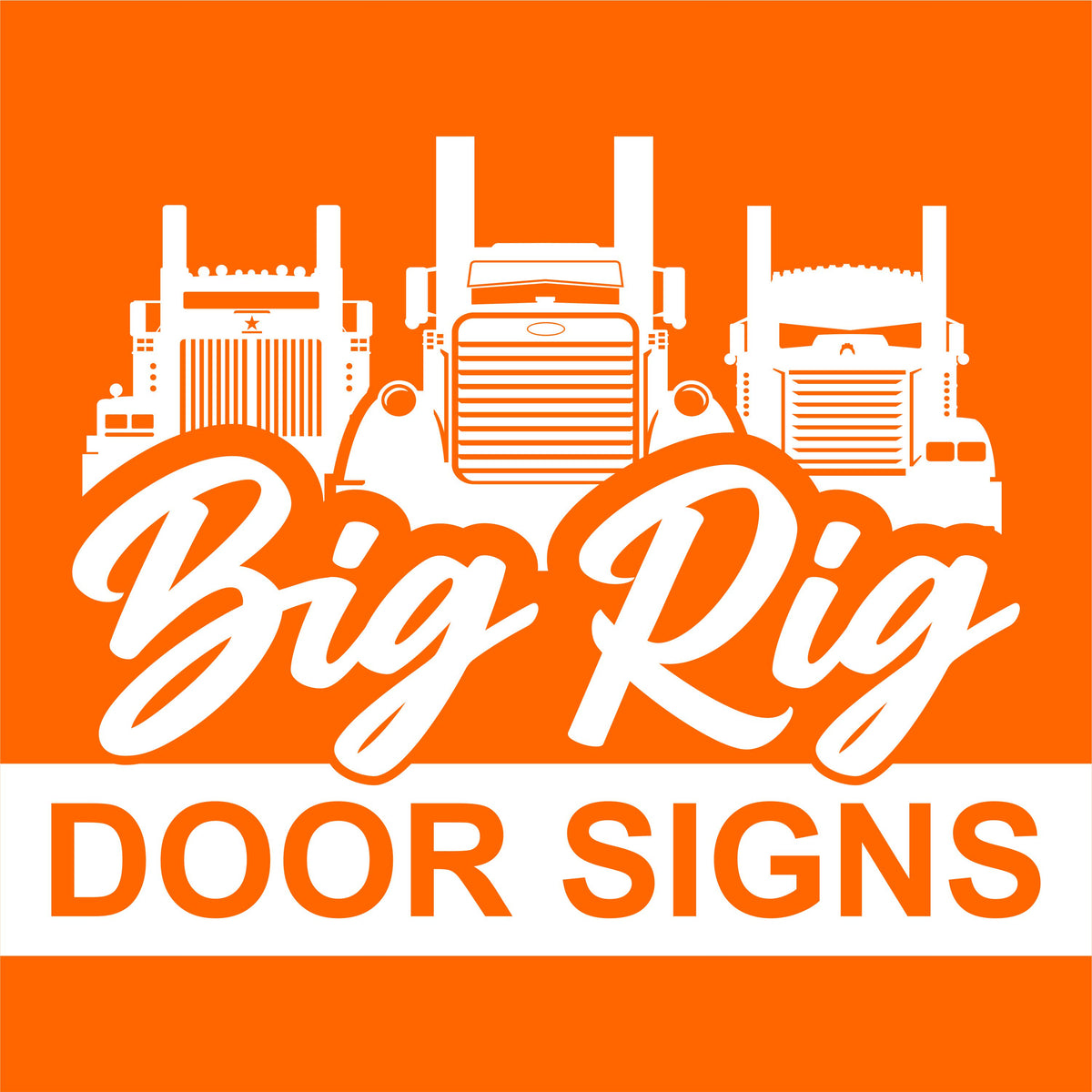 Set of 2 Big Rig - Door/Sleeper Signs - Vinyl Lettering - Decal -  Free Shipping