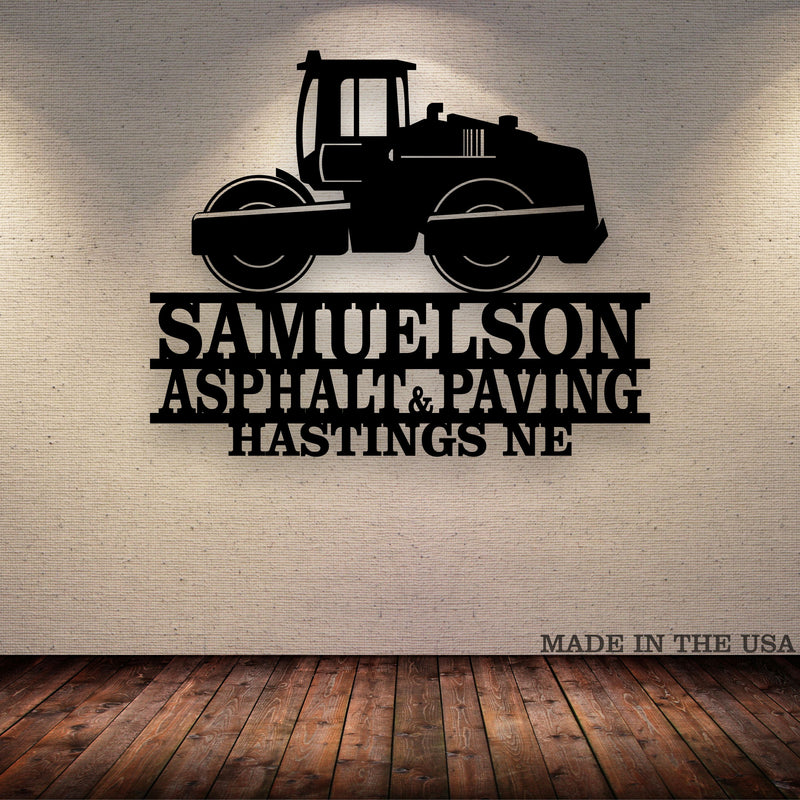Asphalt Roller Your Text Here Metal Wall Art Free Shipping
