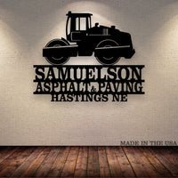 Asphalt Roller Your Text Here Metal Wall Art Free Shipping