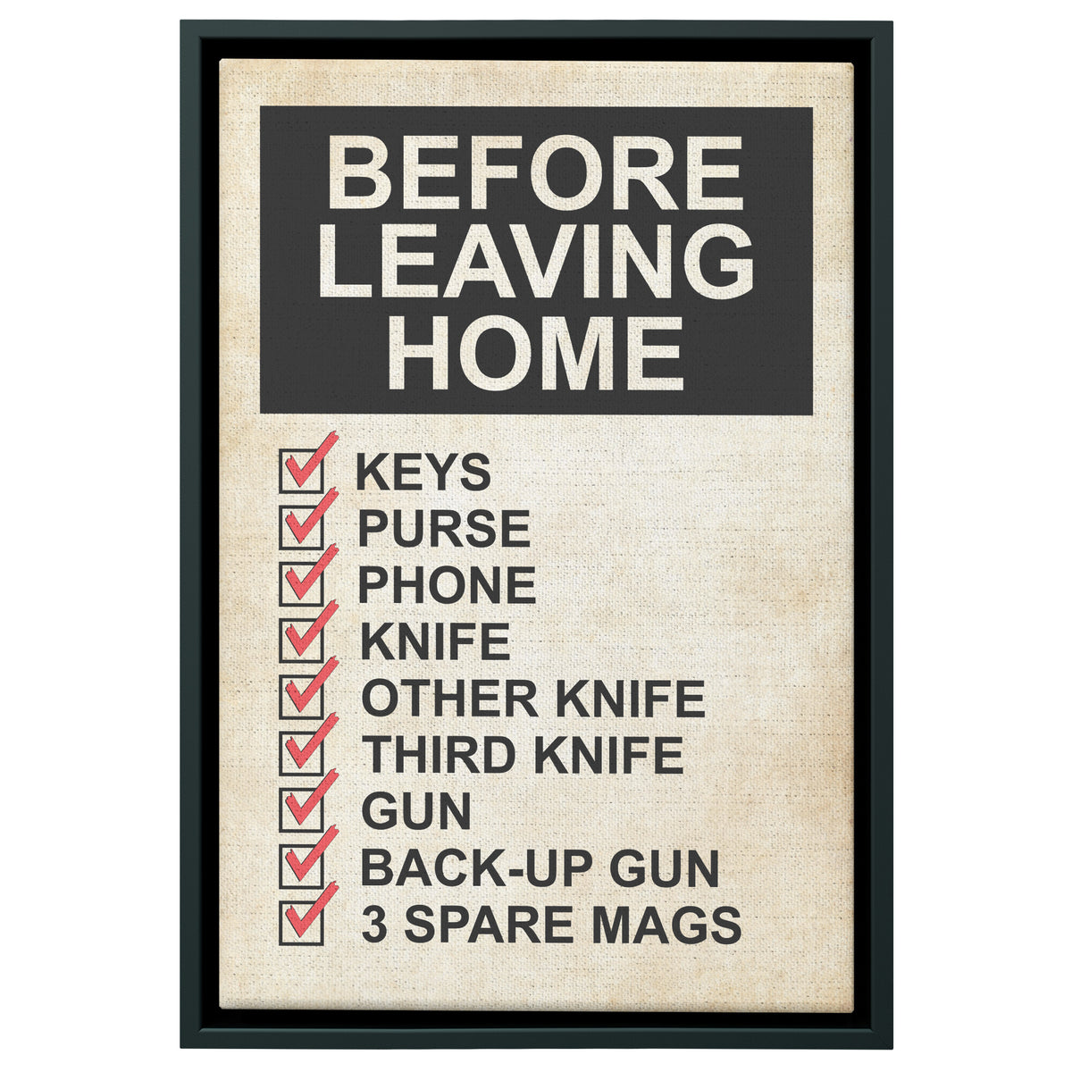 Before Leaving Home Canvas Print