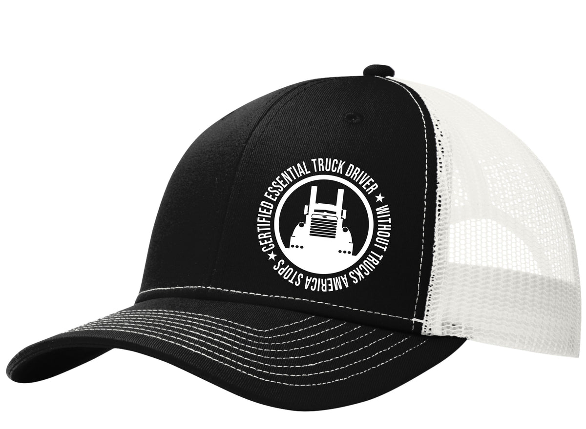 Certified Essential Truck Driver Mesh Back Hat Free Shipping