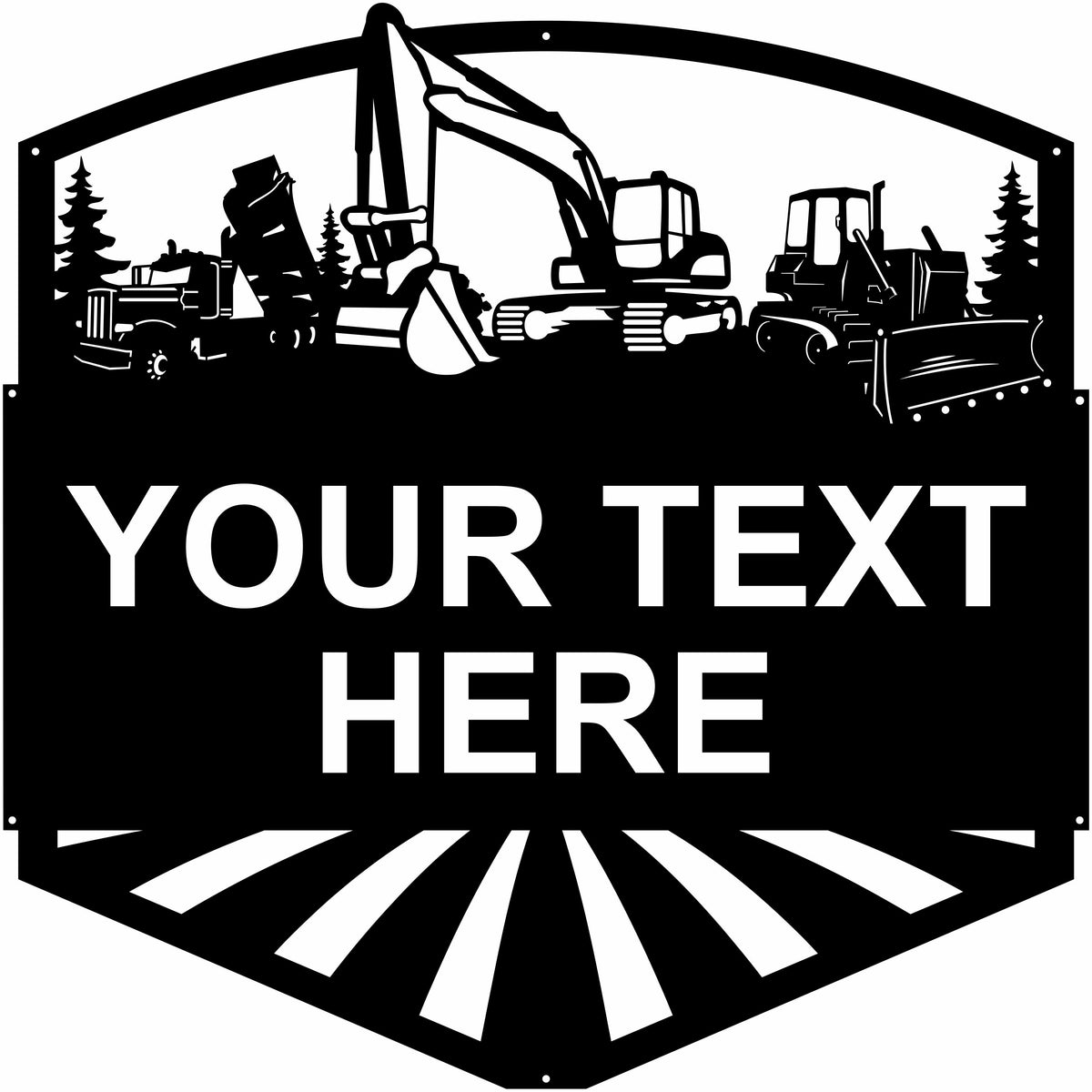 Excavator Dump Truck Dozer - Metal Monogram Sign - Free Shipping