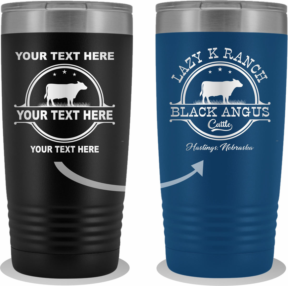 Black Angus Your Text Here 20oz Tumbler Free Shipping