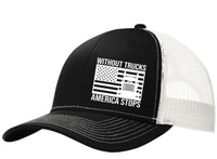 Without Trucks America Stops KW Snapback Hat Free Shipping